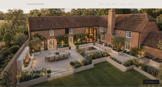 Thurston King architects website homepage designed by Pure Marketing