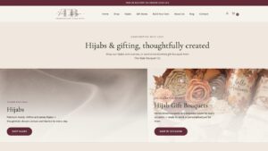 Tahani Boutique handmade hijab and gift bouquet online store designed by Pure Marketing